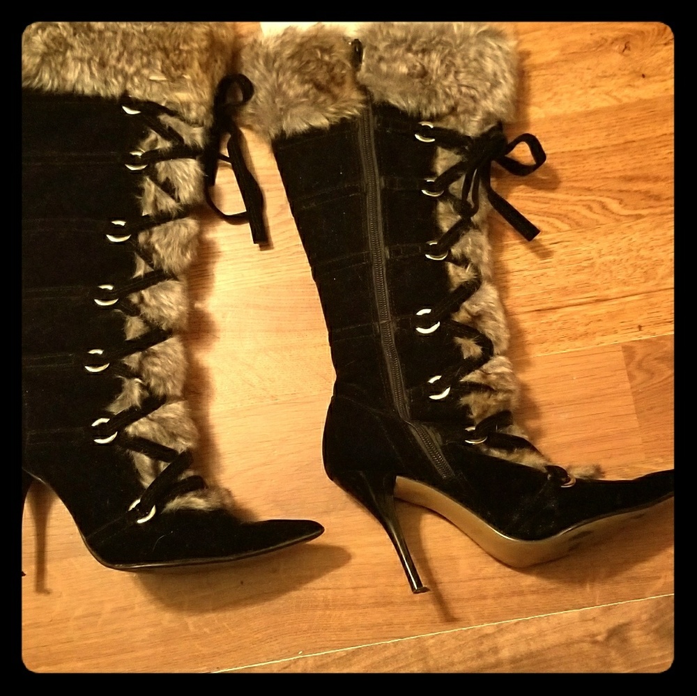 Faux fur velvet Boots